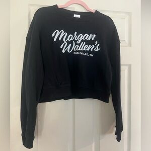 Morgan Wallen's Black Cropped Sweatshirt